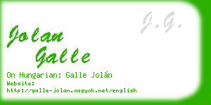 jolan galle business card